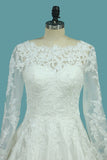 A Line Scoop Satin Wedding Dresses With Applique New