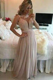 New Arrival Scoop Beaded Bodice Chiffon A Line Prom