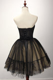 A Line Homecoming Dresses Sweetheart Tulle With Applique And