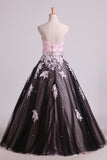 Quinceanera Dresses Sweetheart Tulle With Beading And Applique Floor