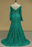 Off The Shoulder Evening Dresses Lace Mermaid Beaded