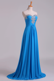 Sweetheart Beaded Neckline Prom Dress A Line With Ruffles