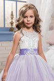 Flower Girl Dresses Scoop Ball Gown Tulle With Applique And Bow