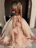 Rosewood Sequins Ball Gown Sweetheart Strapless Quinceanera Dresses with STA15661