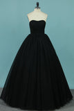 New Arrival Tulle Prom Dresses Strapless A Line With