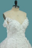 Gorgeous Wedding Dresses A Line Tulle Off The Shoulder With Applique Floor