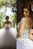 Scoop Wedding Dresses A Line With Beading Floor-Length