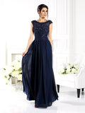 A-Line/Princess Scoop Beading Sleeveless Long Chiffon Mother of the Bride Dresses TPP0007082