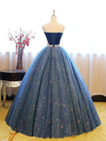 Ball Gown Sleeveless Sweetheart Floor-Length Beading Net Dresses TPP0001737