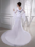 Trumpet/Mermaid Beading V-neck Chiffon Long Wedding Dresses TPP0006790