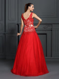 Ball Gown V-neck Lace Sleeveless Long Lace Quinceanera Dresses TPP0004090