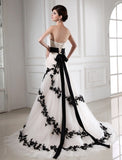 Trumpet/Mermaid Beading Sweetheart Sleeveless Applique Satin Tulle Wedding Dresses TPP0006754